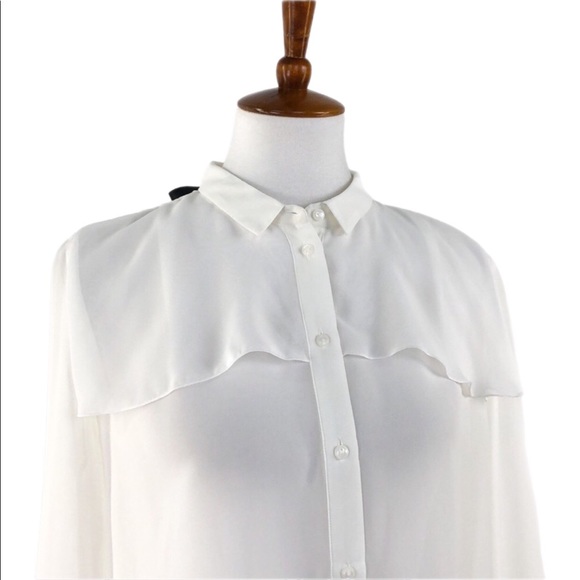Jason Wu Target White Long Sleeve Collar Blouse - Picture 3 of 9